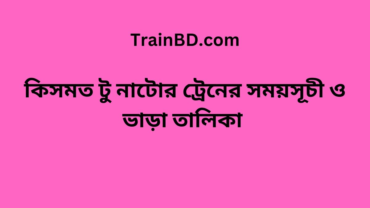 Kismat To Natore Train Schedule With Ticket Price