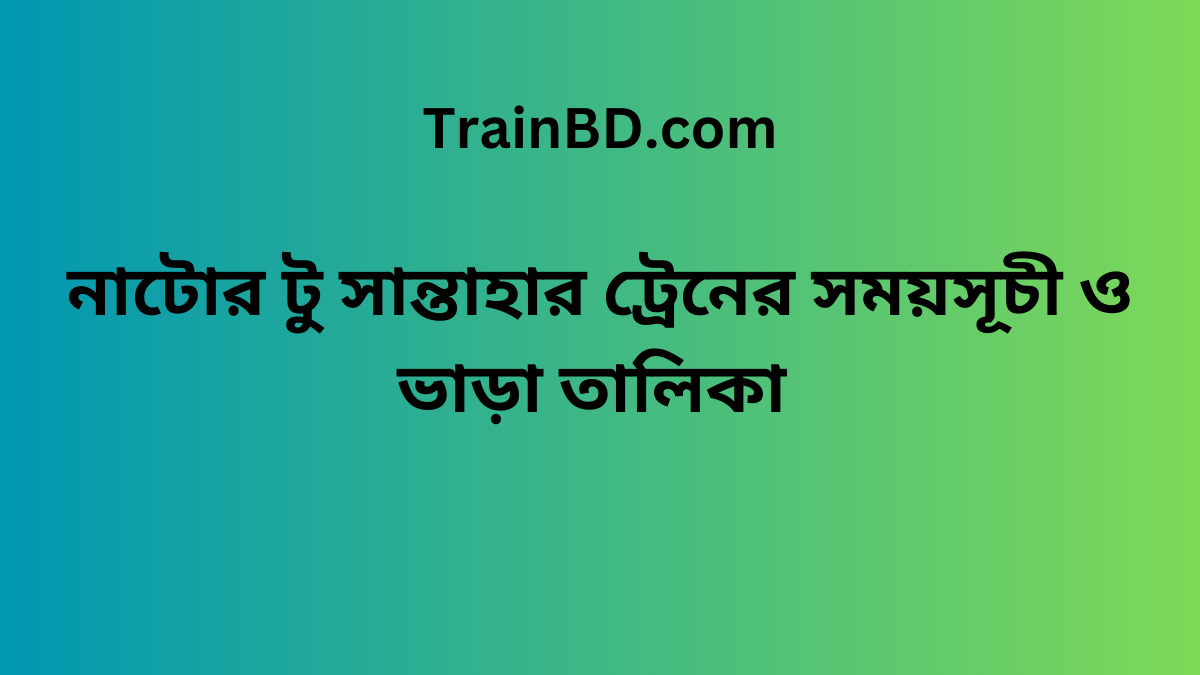 Natore To Santahar Train Schedule With Ticket Price