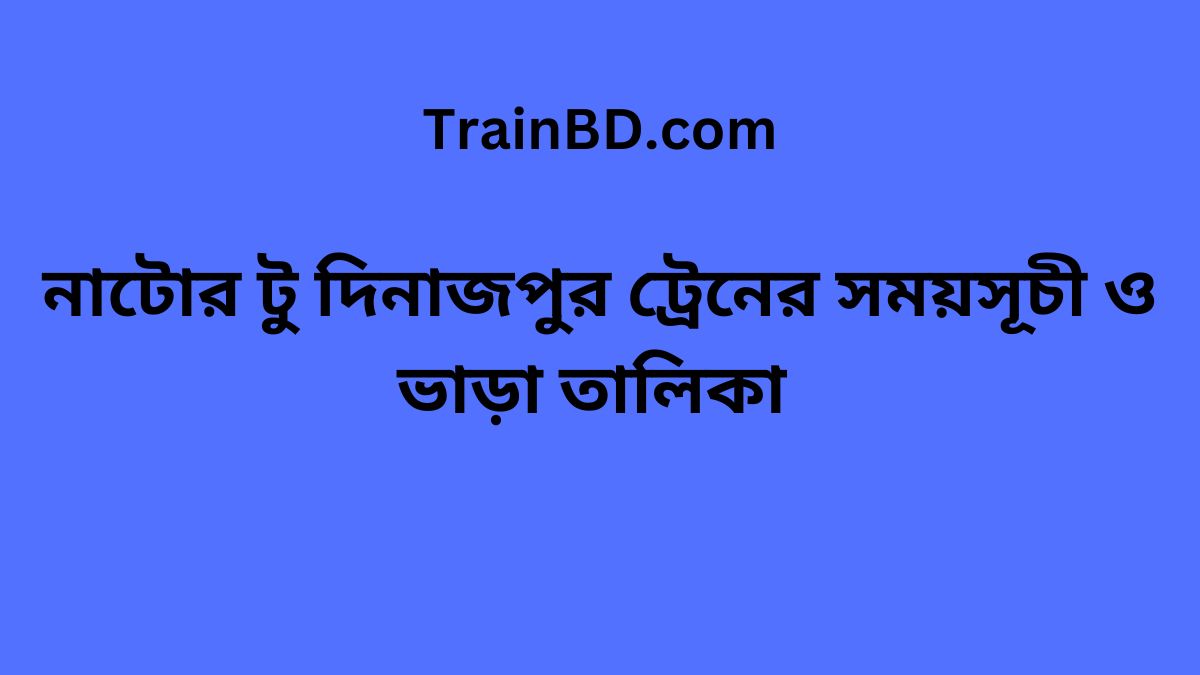 Natore To Dinajpur Train Schedule With Ticket Price