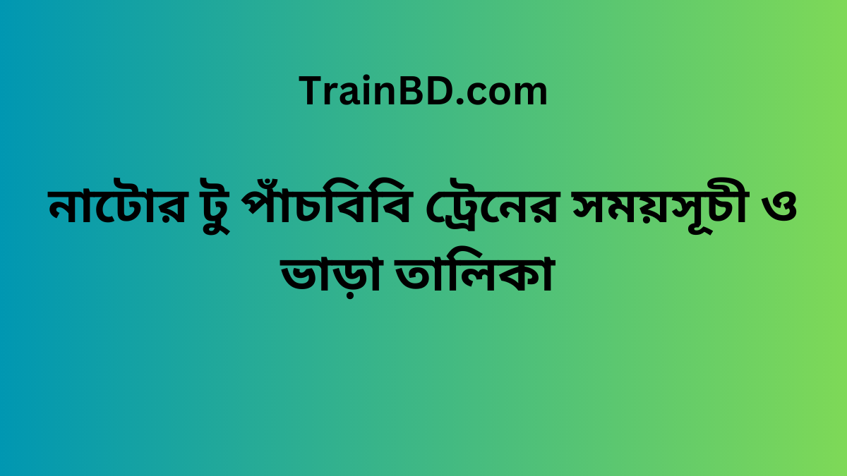 Natore To Panchbibi Train Schedule With Ticket Price